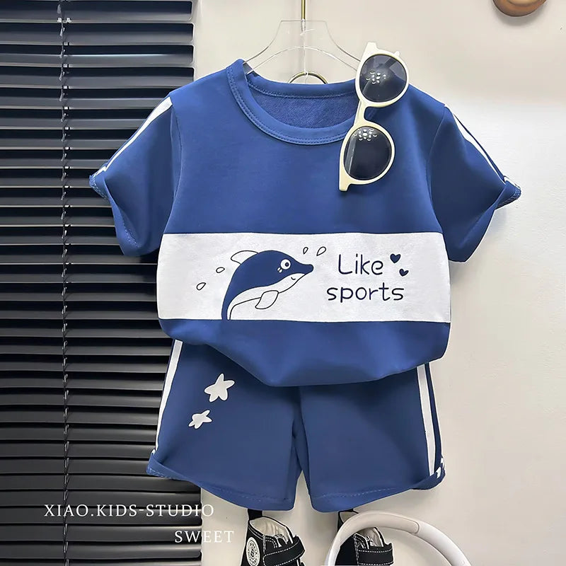 Kids Striped T-Shirt & Shorts Set – Cotton Summer Two-Piece