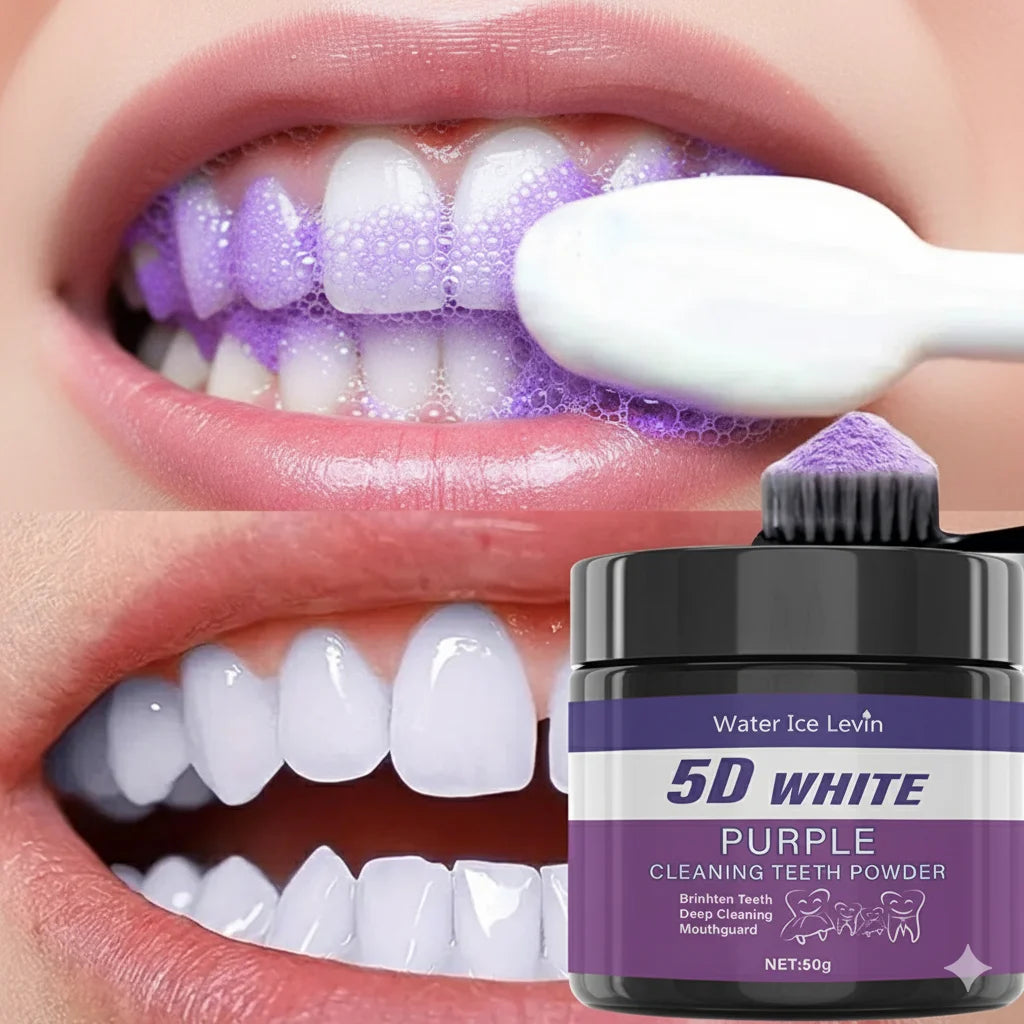 Purple Teeth Whitening Powder – Charcoal Stain Removal & Fresh Breath