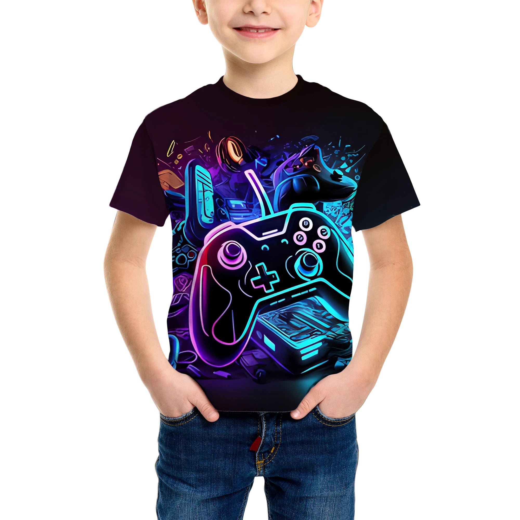 Kids Gamer T-Shirt – Fun Game Print Cotton Top (3–12 Years)