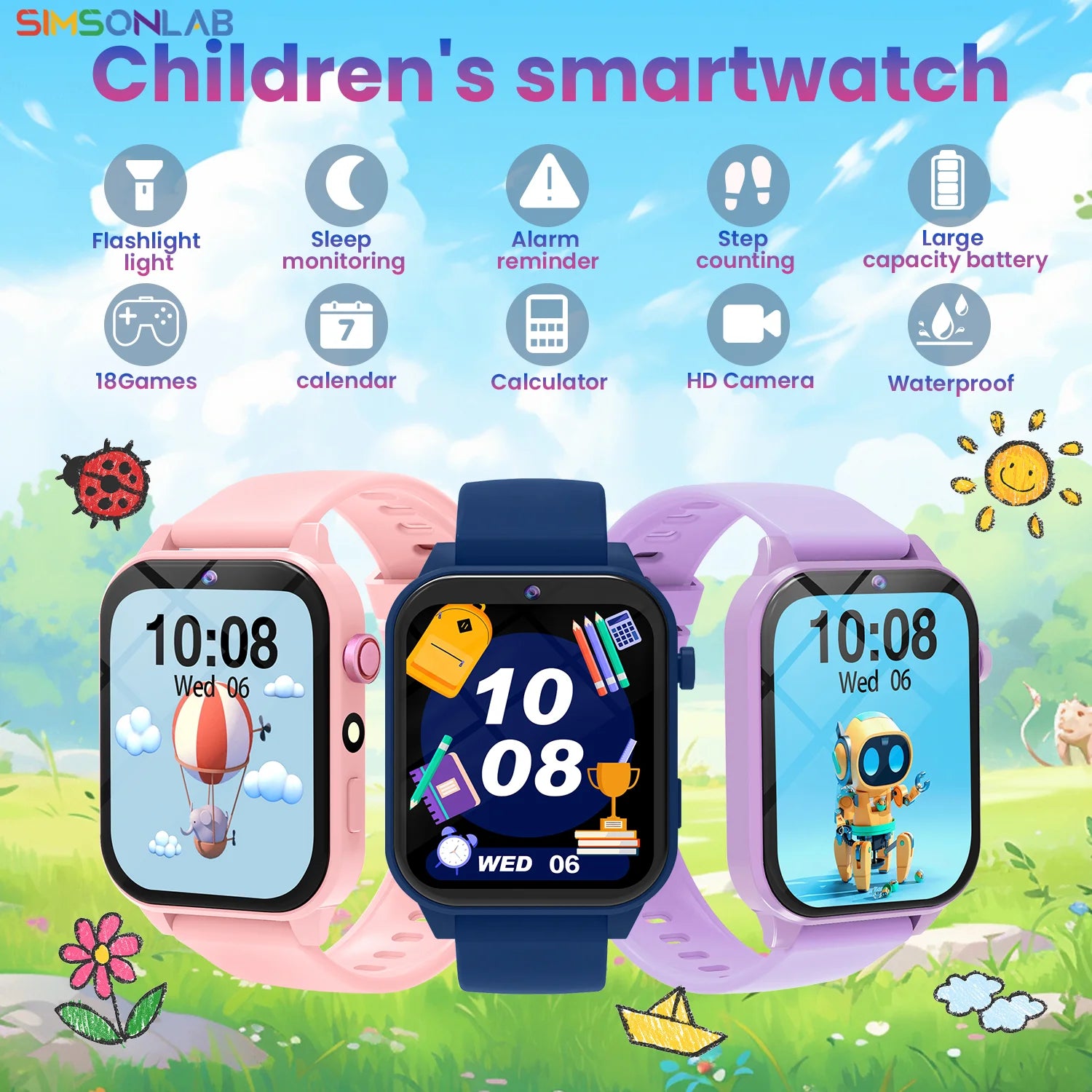 Kids Smart Watch with Camera & Games – HD Touch Screen