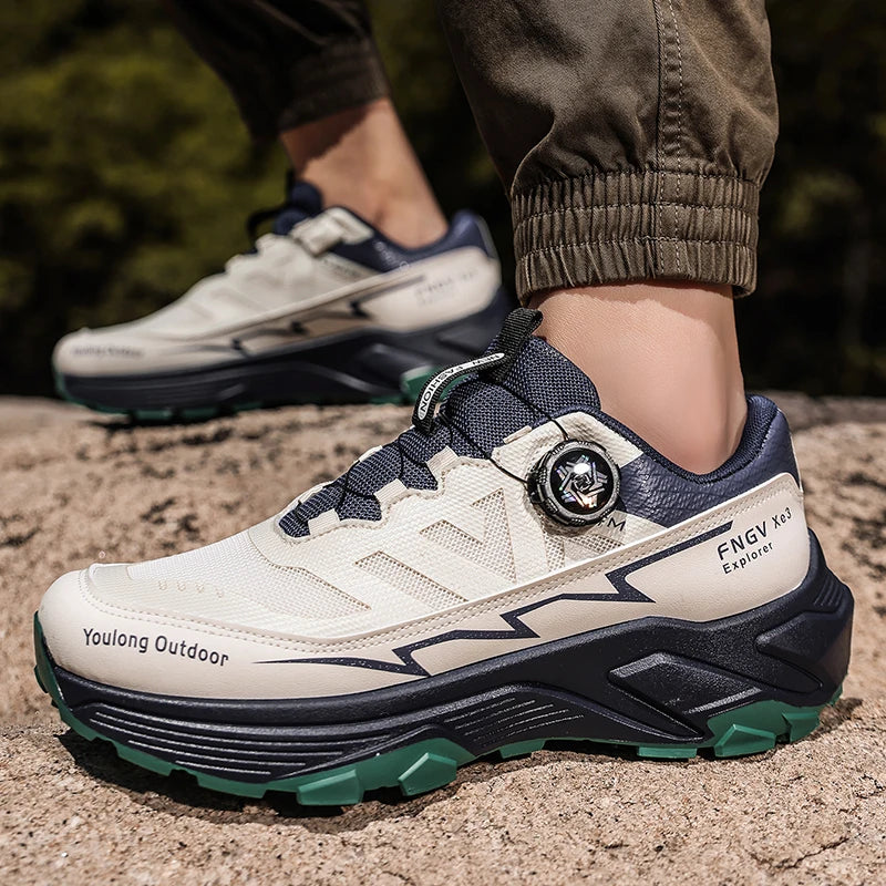 Men's Hiking Trainers – Non-Slip Trail Shoes with Quick-Lace Buckle