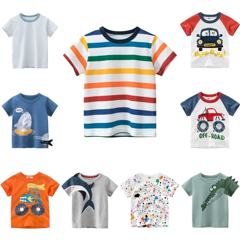 Kids Striped Cotton T-Shirt – Soft Short-Sleeve Summer Top (2–9 Years)