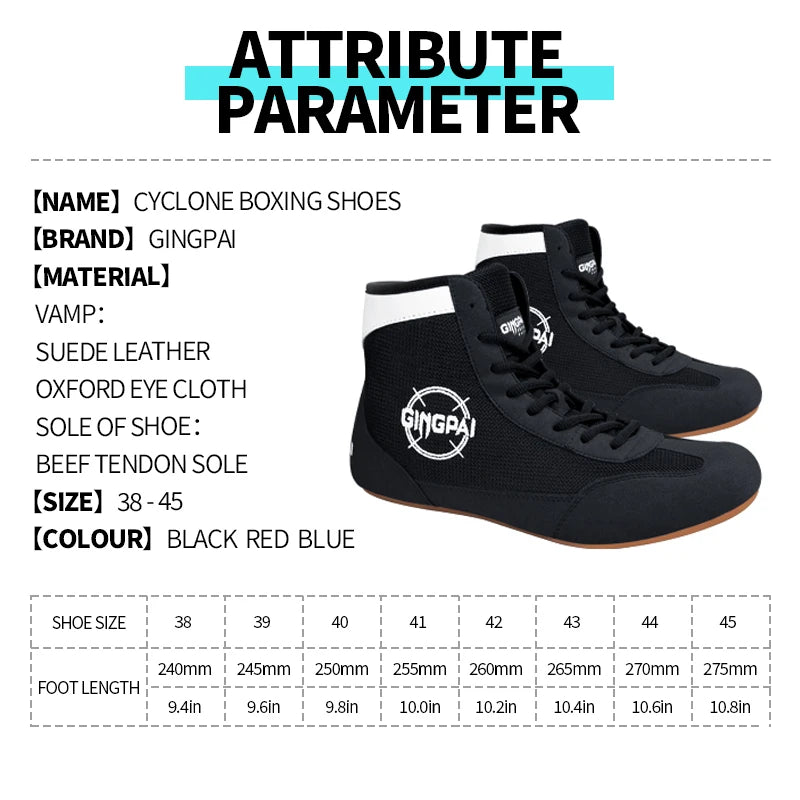 Wrestling & Boxing Training Shoes – Flat-Sole Gym Boots (Unisex)