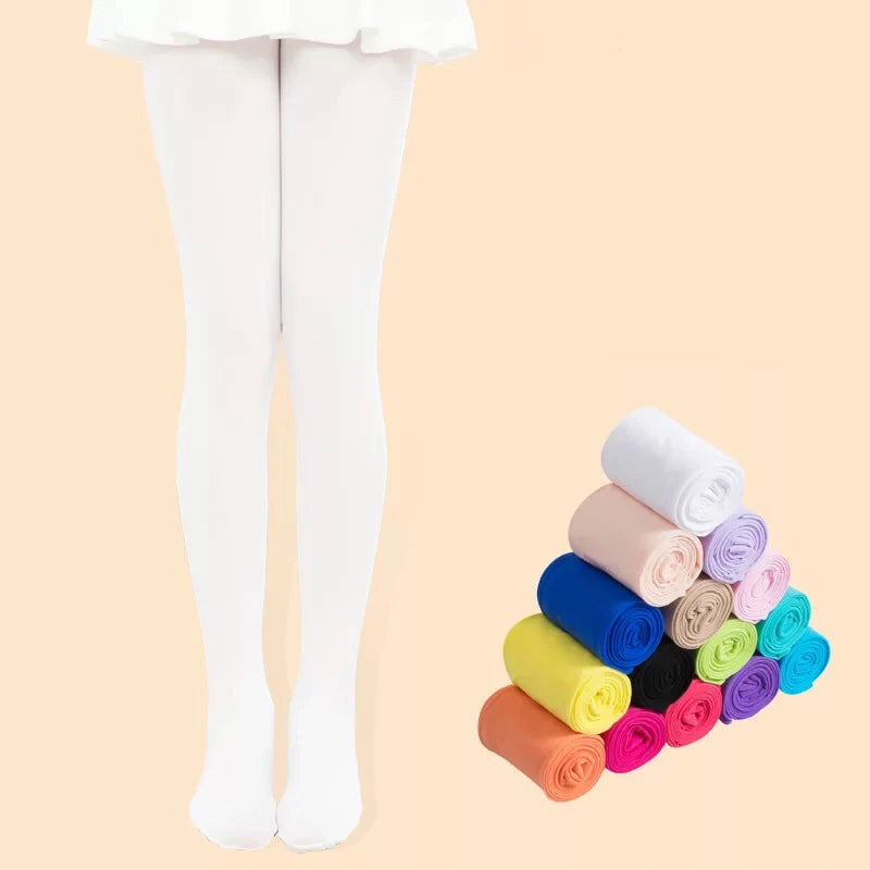 Girls Velvet Tights – Candy Colour Ballet & Dance Pantyhose