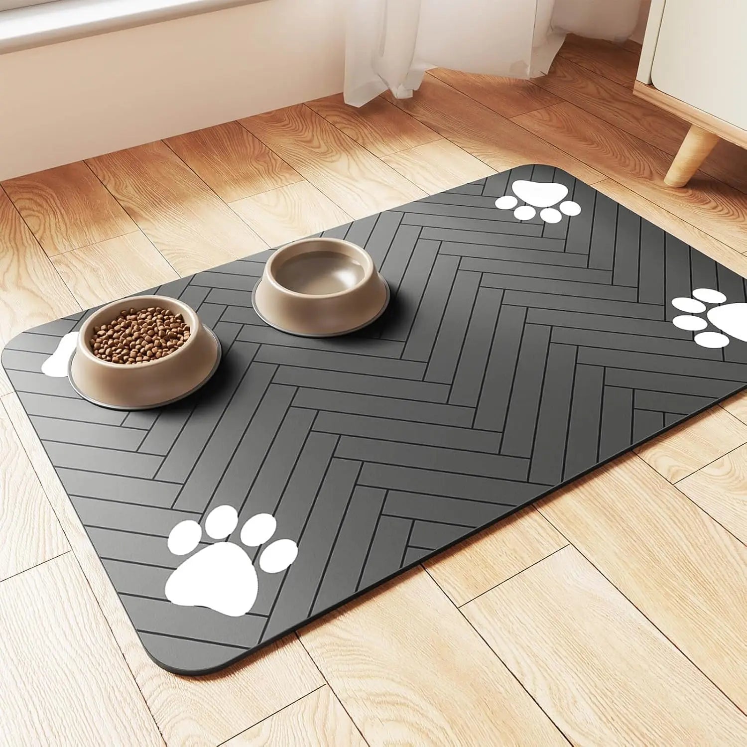 Absorbent Pet Feeding Mat – Waterproof Non-Slip Bowl Placemat