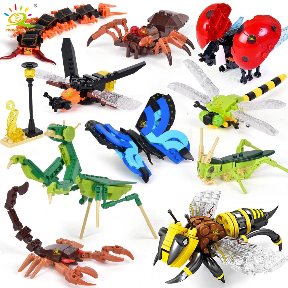 Insect World Building Blocks Set – Bee, Butterfly, Mantis & More