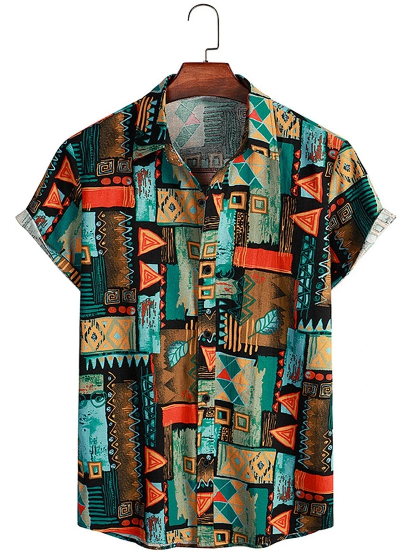 Men's Retro Print Shirt – Short-Sleeve Hawaiian Summer Shirt