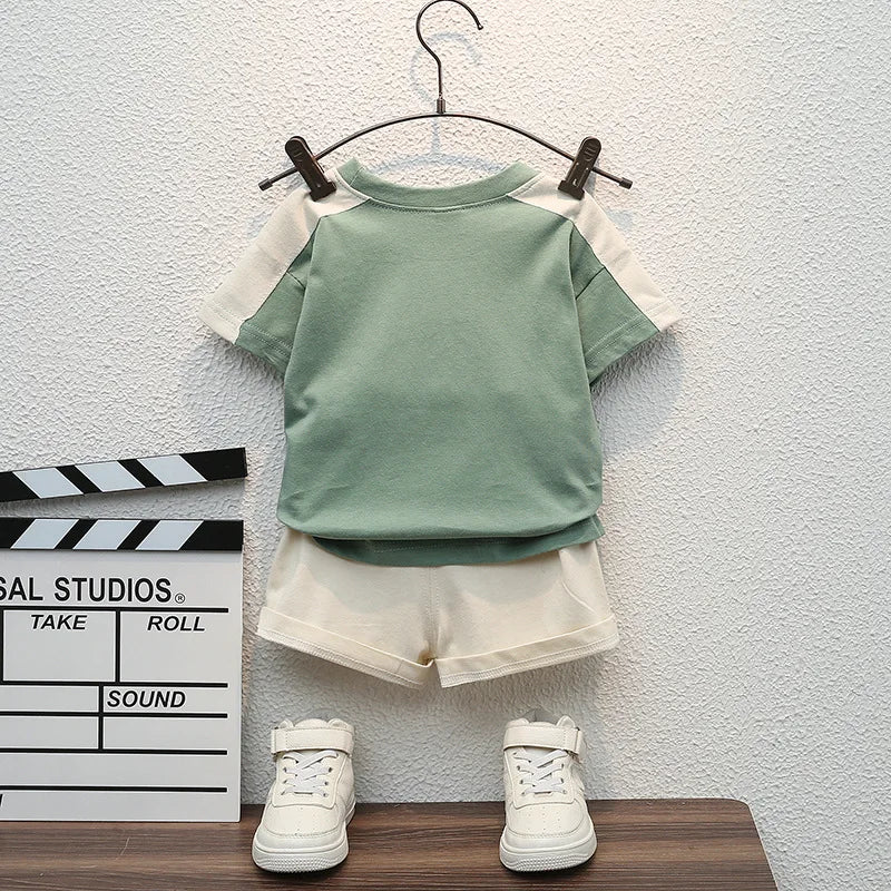 Baby Boys T-Shirt & Cargo Shorts Set – Summer Two-Piece Outfit