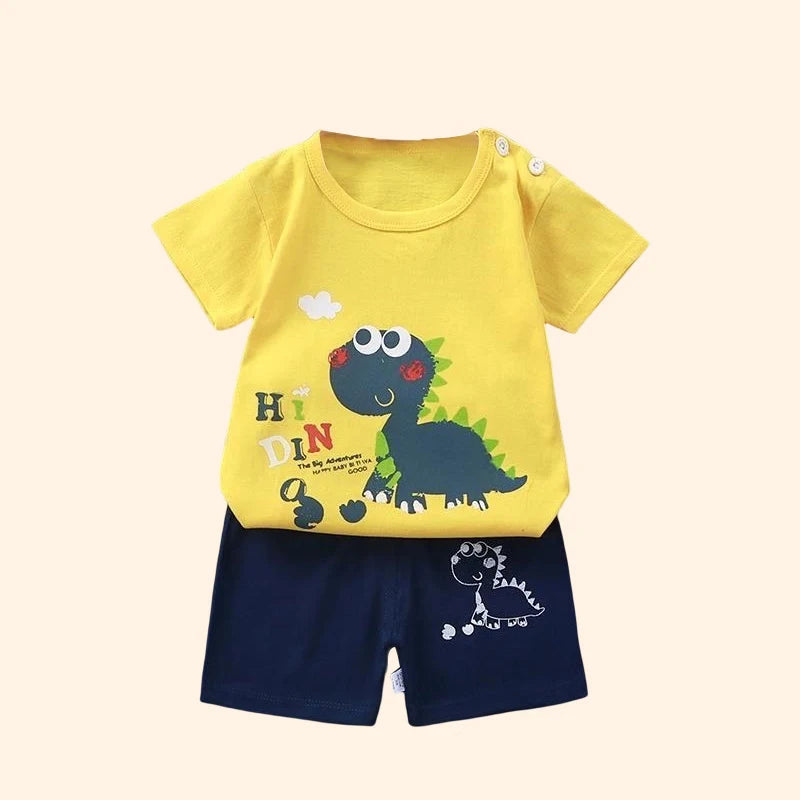 Kids Summer T-Shirt & Shorts Set – 100% Soft Cotton Outfit