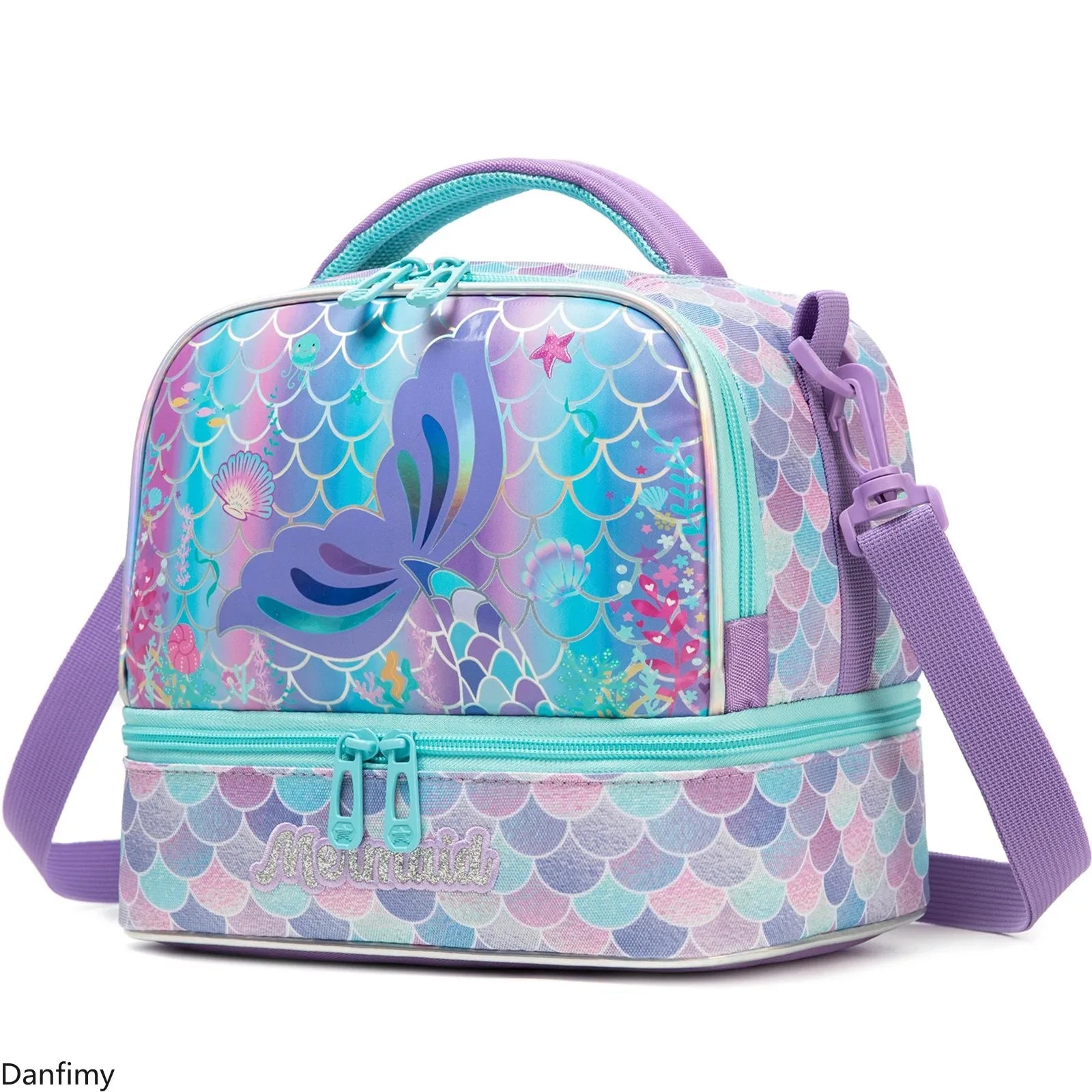 Kids Lunch Box for School Cute Insulated Lunch Bag with Strap Thermal Food Container for Girls Boys Portable Tote for Picnic