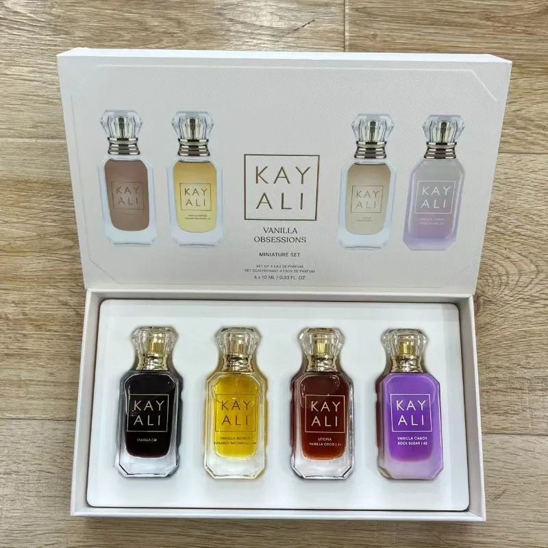 KAYALI Women’s Perfume Gift Set 4*10ml Long Lasting Fresh Mild Elegant Floral Fruity Musk Natural Fragrance Two Scents