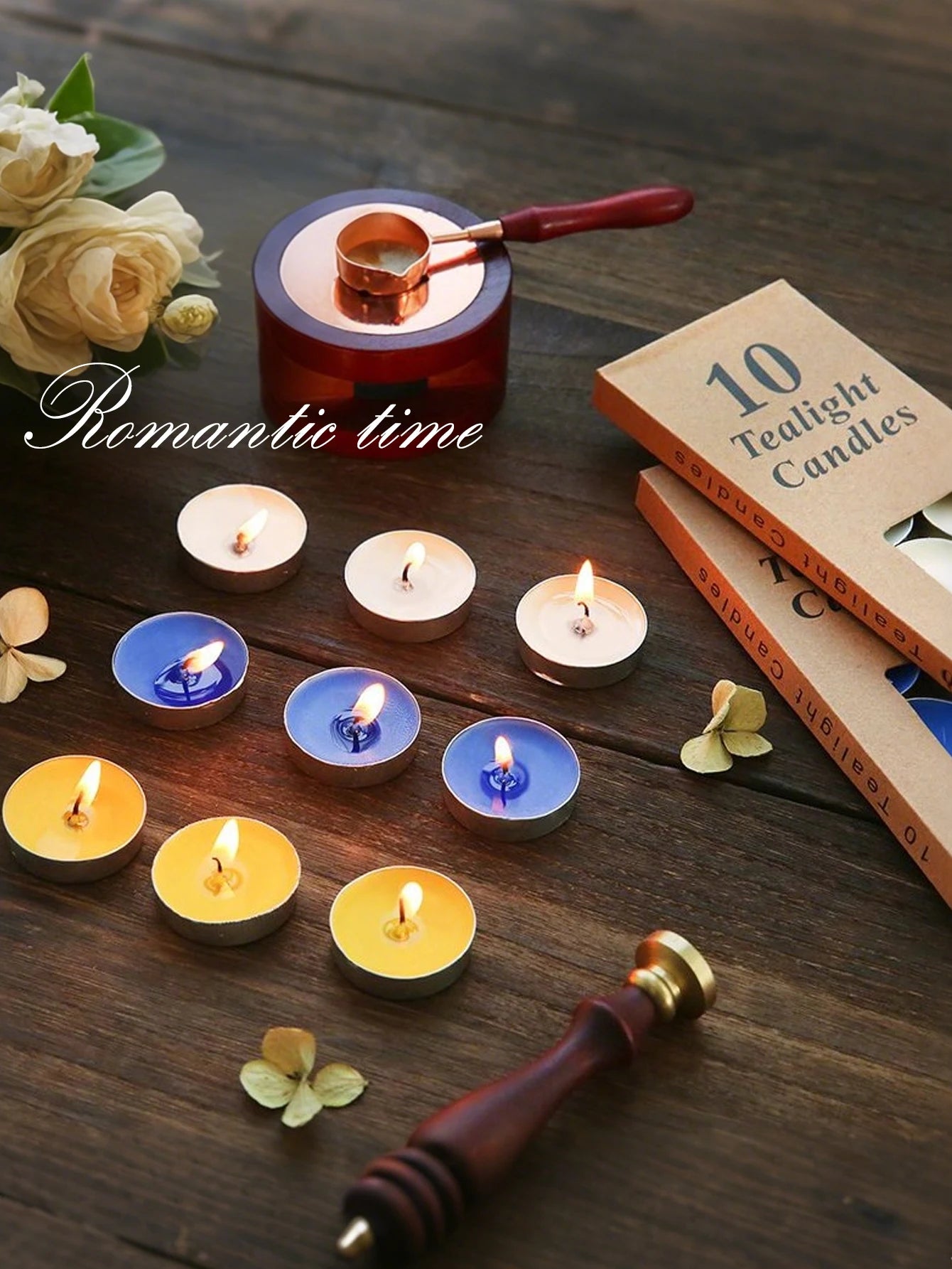 10 pieces of non-fire-varnish tea wax, hot tea candles, decorative candles for festivals, parties, weddings and celebrations