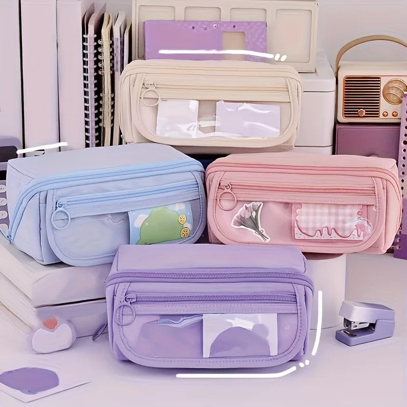 Large-capacity Pencil Case, Multi-functional Desktop Finishing Storage Stationery Box, Suitable for Boys Girls for Study Work