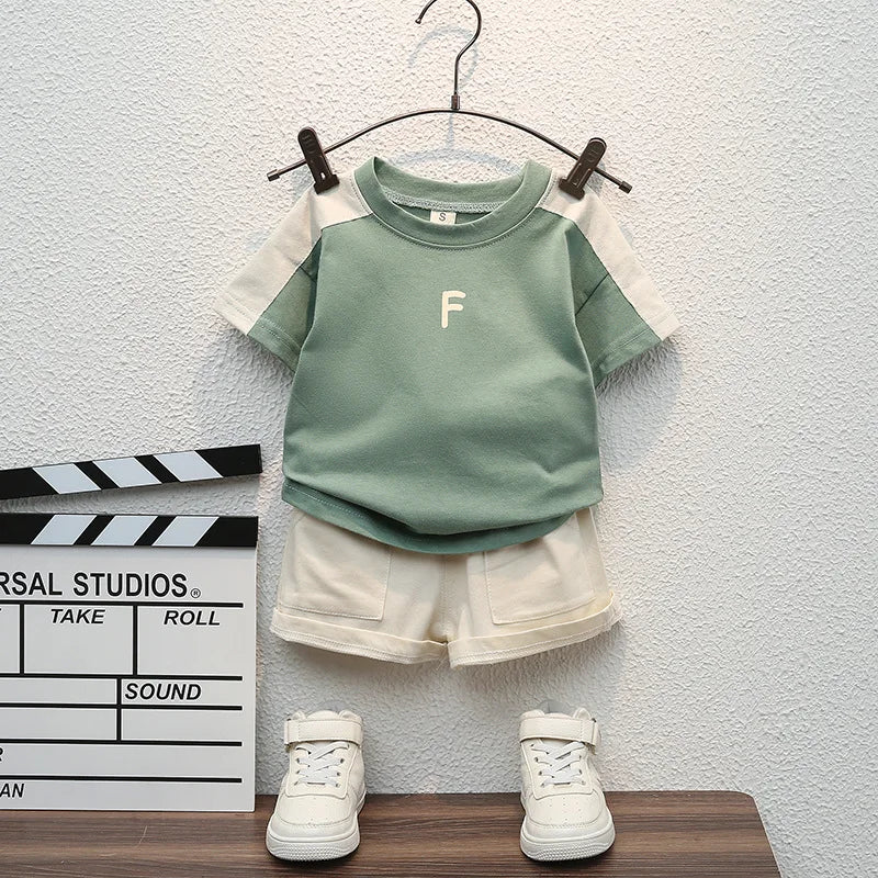 Baby Boys T-Shirt & Cargo Shorts Set – Summer Two-Piece Outfit