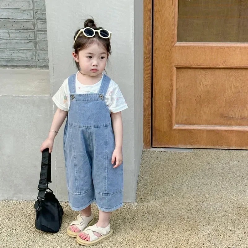 Baby & Kids Denim Dungarees – Casual Bib Overalls for Boys & Girls