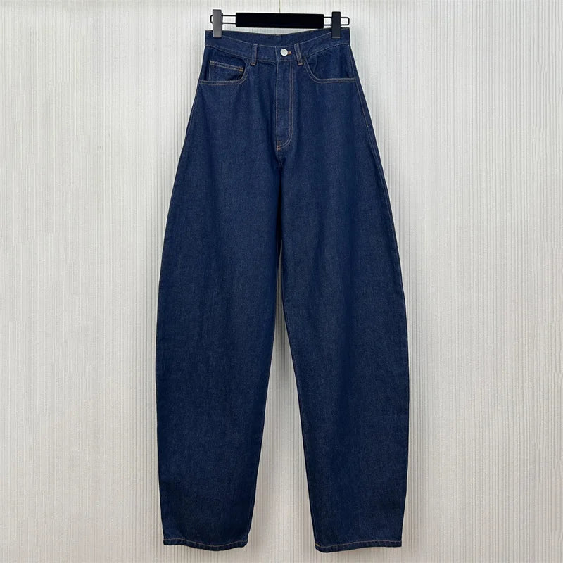 Women's High-Waist Slim Jeans – Retro Cotton Straight-Leg