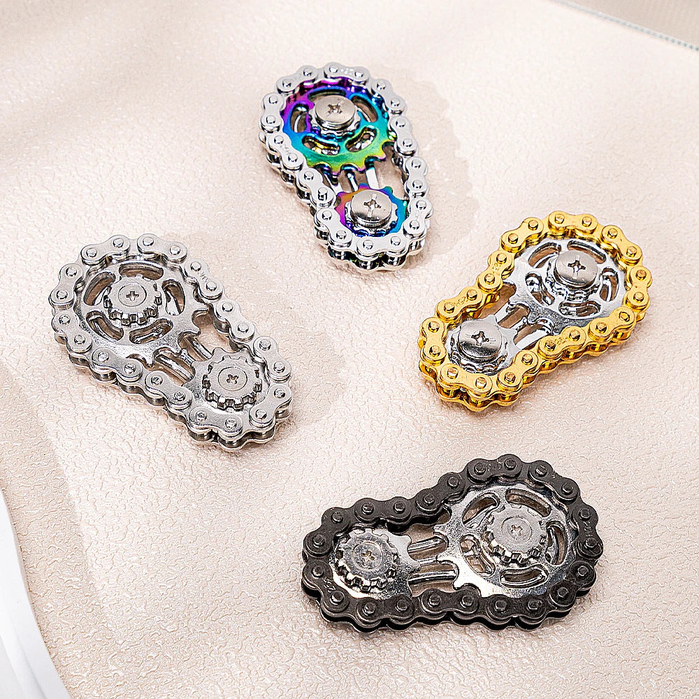 Bike Chain Fidget Spinner – Metal EDC Flywheel Toy