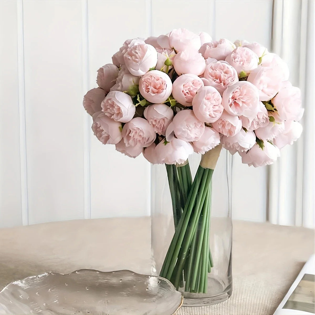 Artificial Peony Silk Flowers 27Heads Bridal Bouquet Wedding Christmas Decoration Flower Home Party Table Decoration Fake Flower