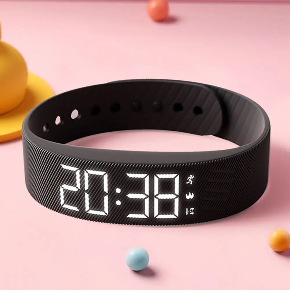 Vibrating Alarm Clock Watch – LED Digital Wristband with Pedometer