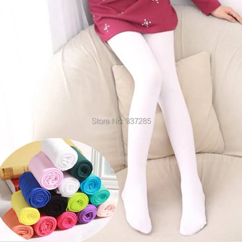Girls Velvet Tights – Candy Colour Ballet & Dance Pantyhose