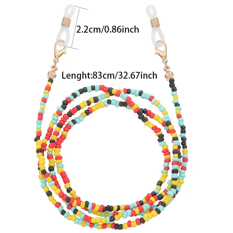 Glasses Chain – Retro Beaded Eyewear & Mask Neck Strap (11 Colours)