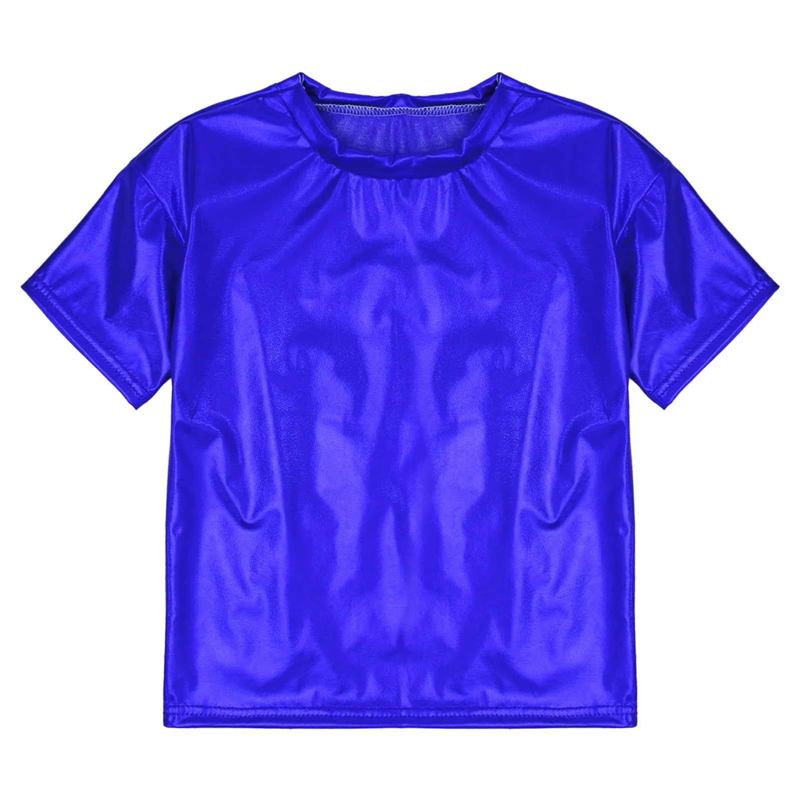 Kids Metallic Dance T-Shirt – Shiny Jazz & Hip-Hop Performance Top