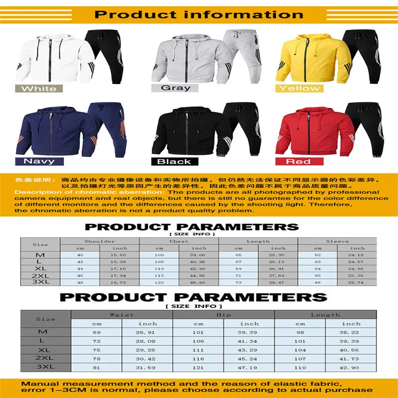 Men's Hoodie & Joggers Tracksuit – 2-Piece Casual Sportswear