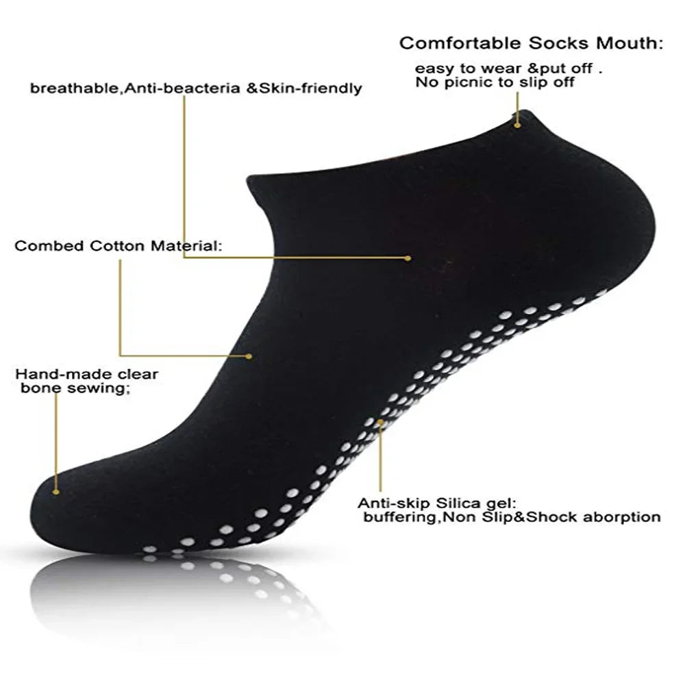 Women's Anti-Slip Yoga Socks – Cotton Grip Socks (EU 33–39)