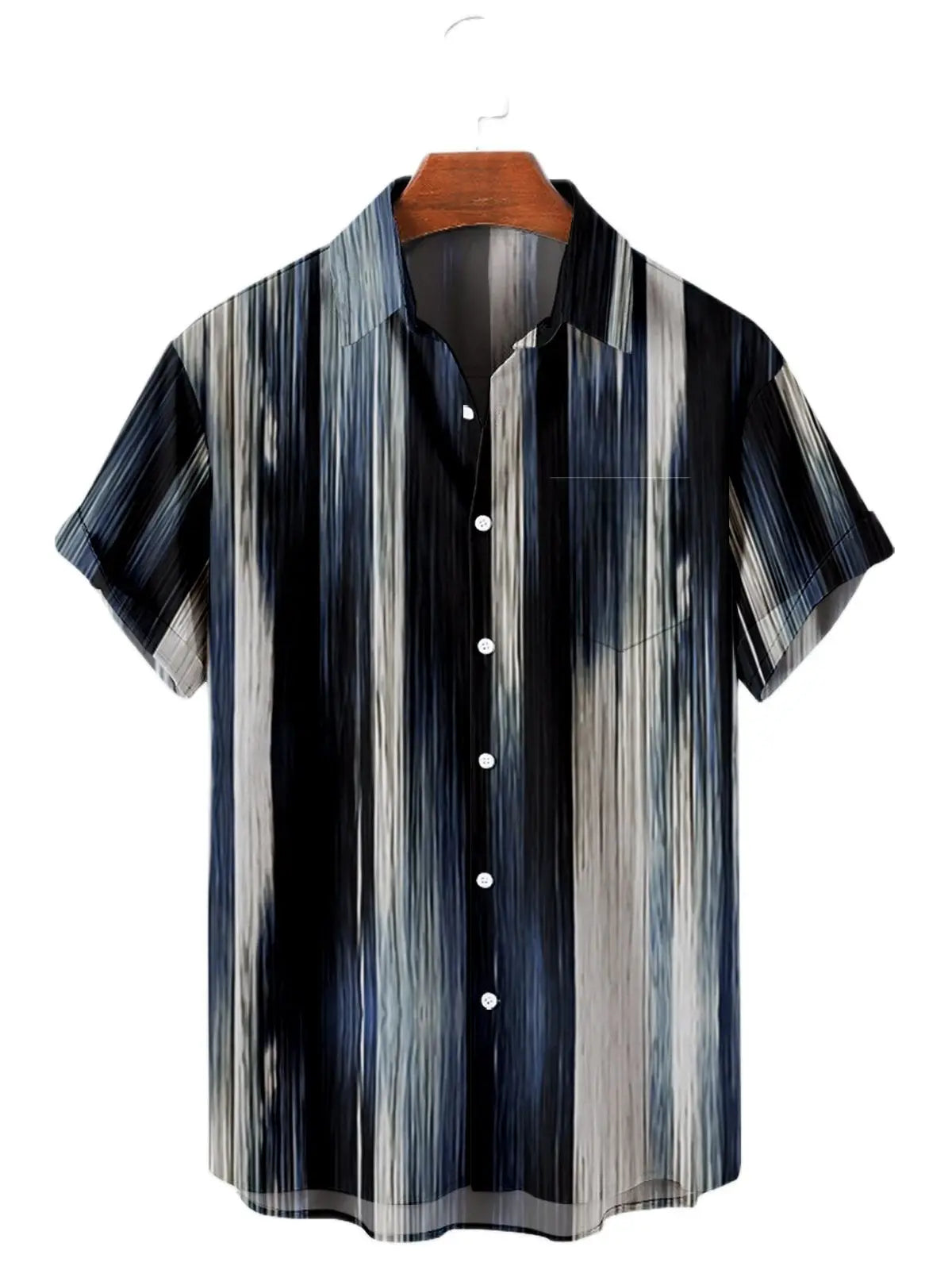 Men's Hawaiian Shirt – Colourful Striped Summer Shirt (up to 5XL)