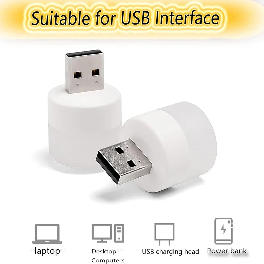 Mini USB LED Night Light Table Lamp Lights Room Plug Book Reading Decorating Items Warm White Eye Protections Wholesale Bedroom
