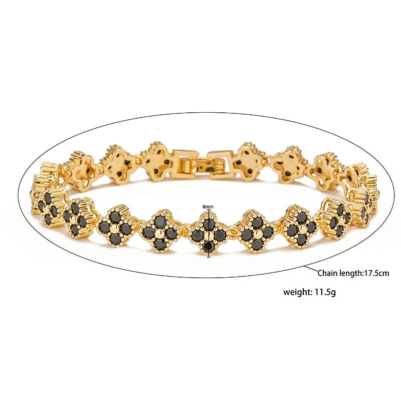 18K Gold-Plated Flower Jewellery Set – Necklace & Bracelet Gift