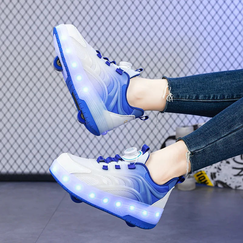 Children's Light-Up Roller Trainers – LED Wheel Skate Shoes