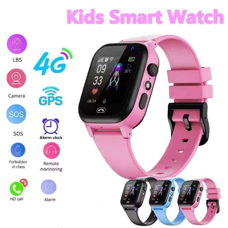 Lenovo Kids 4G Smart Watch WIFI SOS GPS Location Video Call Sim Card Camera With Light Touch-screen Waterproof Watch For Kids