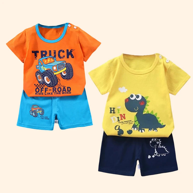 Kids Summer T-Shirt & Shorts Set – 100% Soft Cotton Outfit