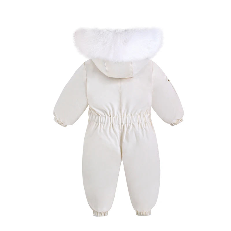 Baby Velvet-Lined Snowsuit – Winter Ski Jumpsuit