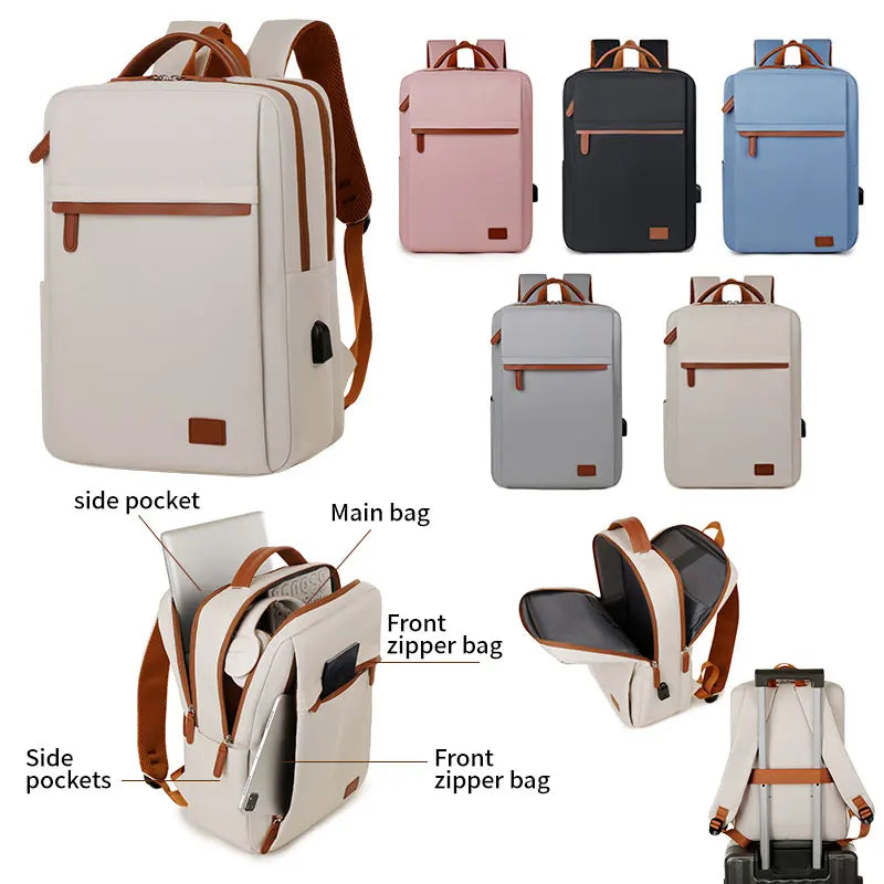Fashionable and Simple Large-Capacity Backpack for Daily Commuting and Office Use