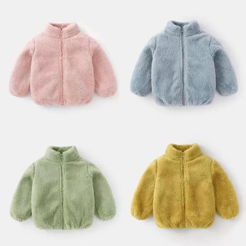 Kids Plush Winter Coat – Soft Warm Jacket for Boys & Girls