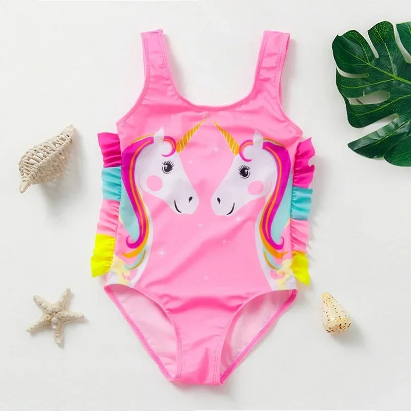 Girls Mermaid & Unicorn One-Piece Swimsuit