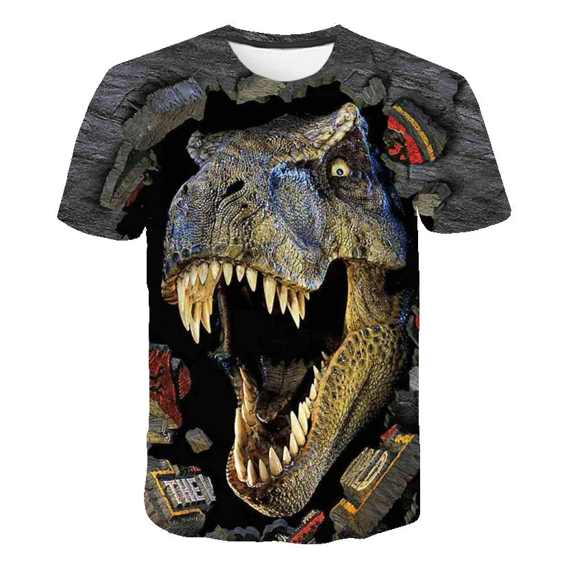 Kids Dinosaur T-Shirt – Fun Cartoon Cotton Tee (3–14 Years)