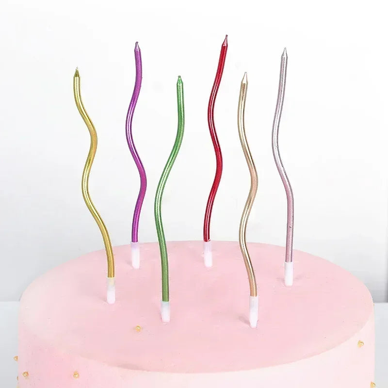 Curved Cake Candles Birthday Baby Shower Gender Reveal Cupcake Decorating Candle Toppers Wedding Party Decorative Supplies