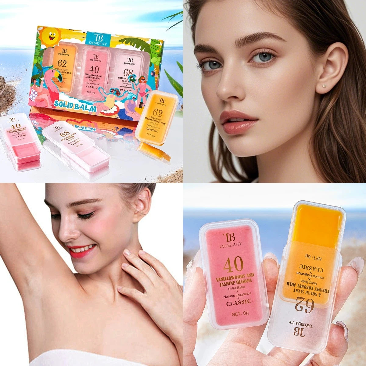 3Pcs Solid Perfume Set Natural Scent Portable Lasting Fragrance Portable Balm Gift for Women Her Daily Use Dating Office Travel