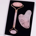 Rose Quartz Gua Sha Roller – Face & Neck Massage Tool