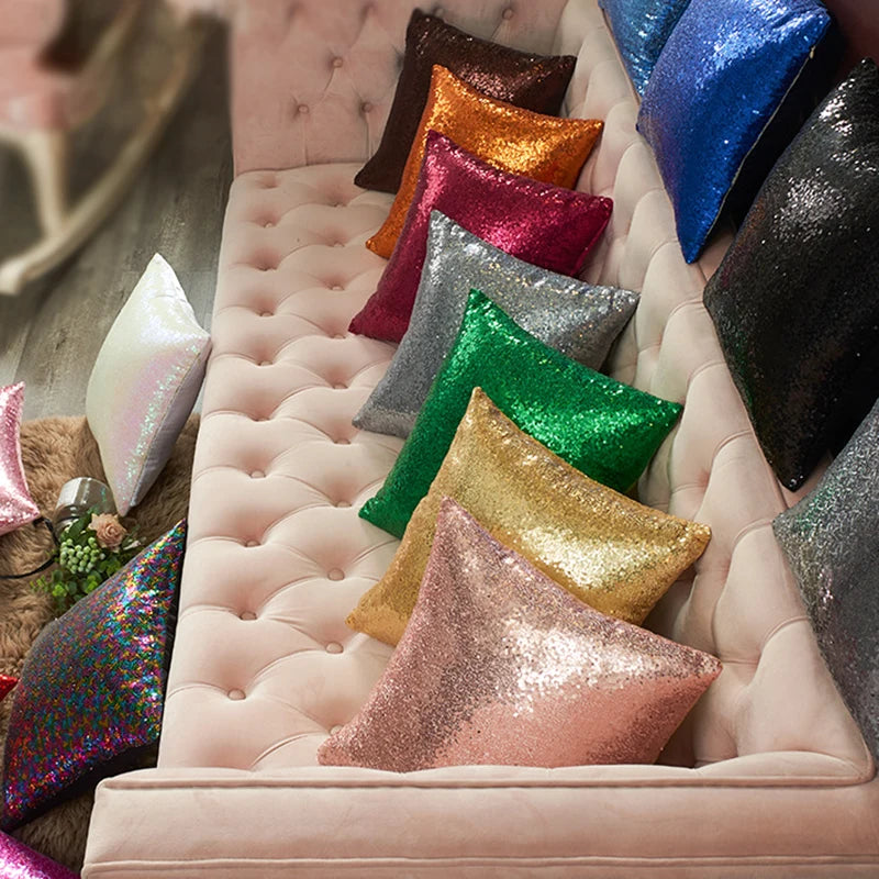 Mermaid Sequin Cushion Cover 40×40 – Glitter Reversible Case