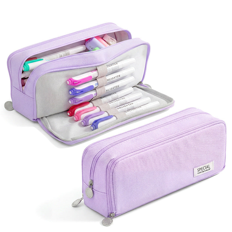 Oxford Cloth Large-Capacity Double-Zipper Multi-Layer Pencil Case Multi-Functional Stationery Box for Primary and Secondary School Students in the Back-To-School Season Wholesale from Manufacturers