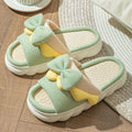 Linen House Slippers – Cosy Anti-Slip Bowknot Indoor Slides