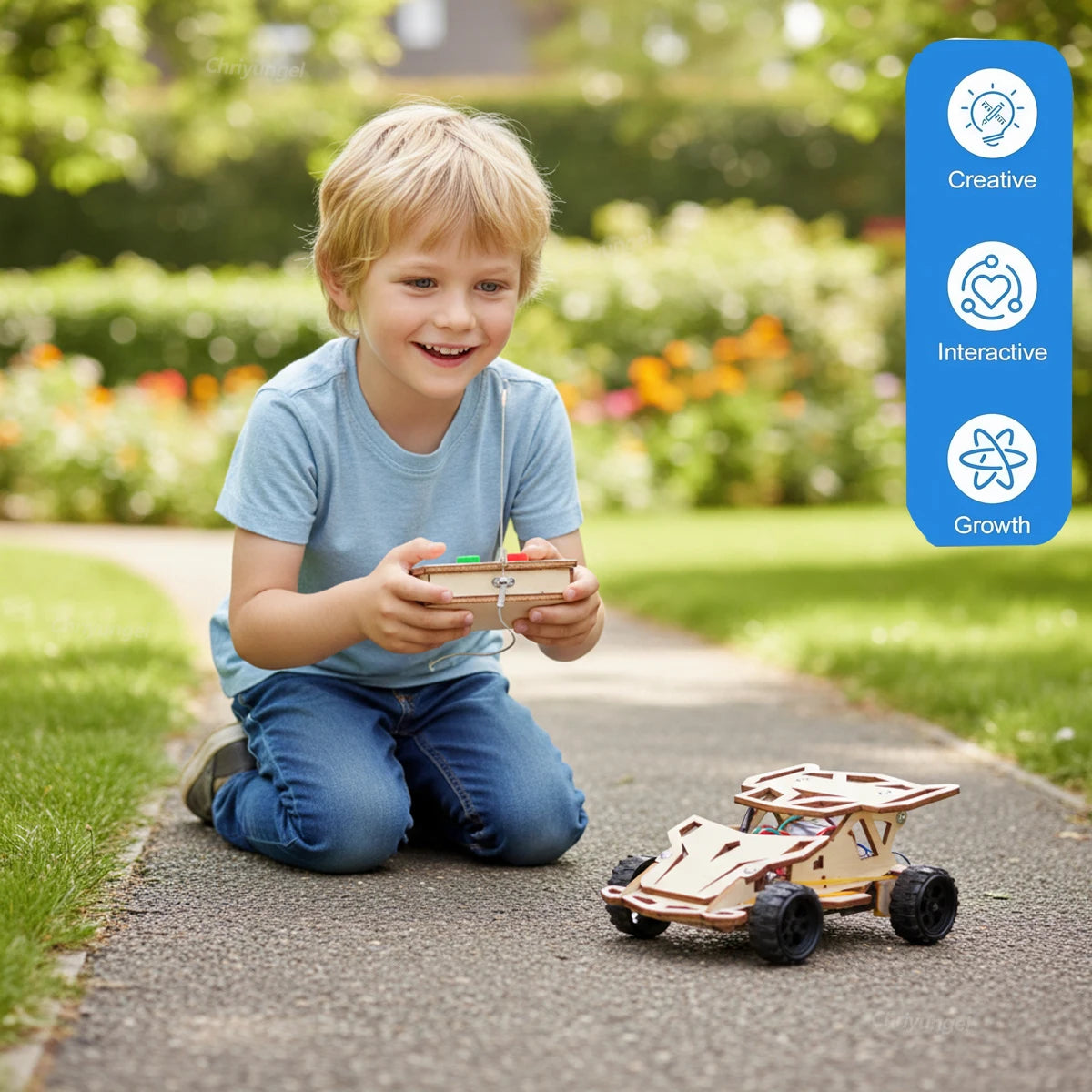 Build-Your-Own Wooden RC Racing Car – STEM Science Kit
