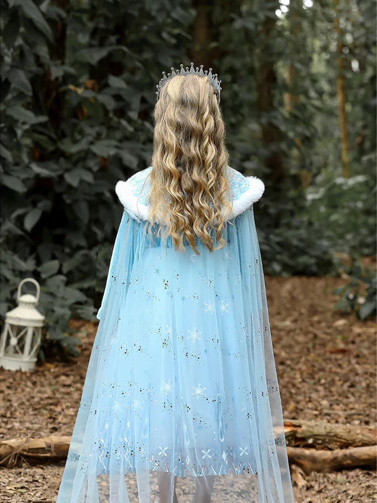 Girls Velvet Ice-Princess Party Dress