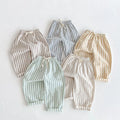 Kids Cotton-Linen Harem Trousers – Striped Loose Summer Pants