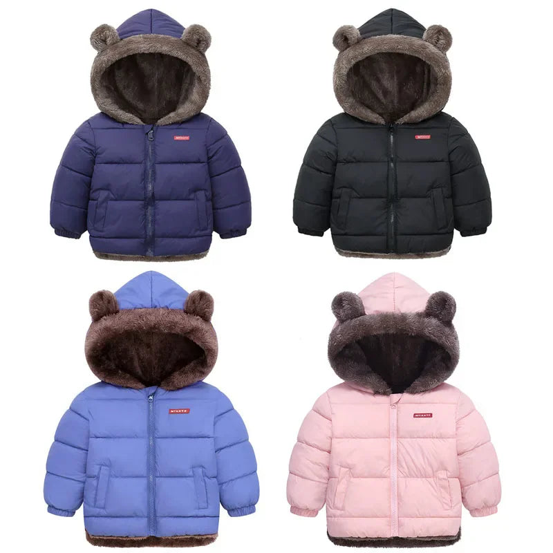 Kids Thick Padded Fleece Winter Coat