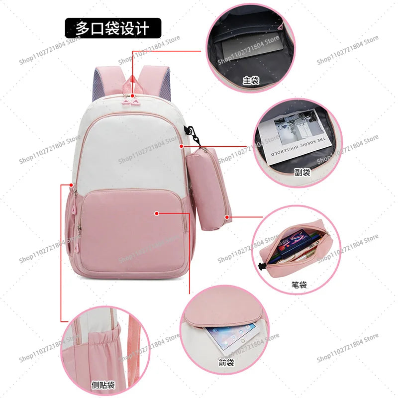Musician Michael Jackson 2pcs Schoolbag with Pencil Case Anime Cartoon Printed Backpack Students Book Stationery Storage Pouch